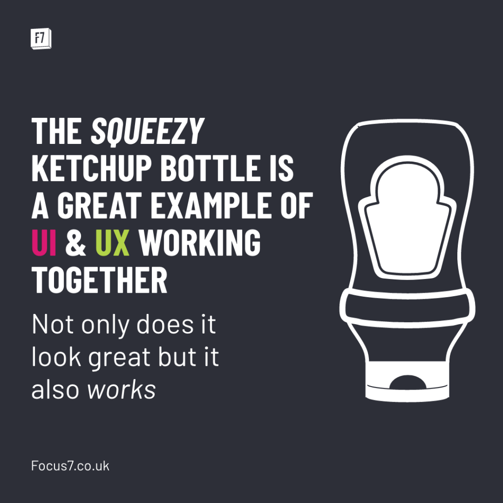 The squeezy ketchup bottle is a great example of UI & UX working together